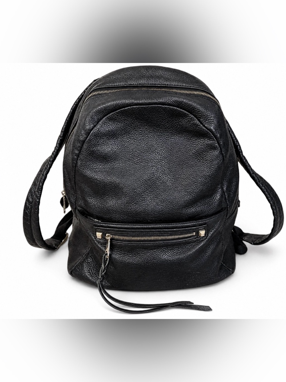Rebecca Minkoff Julian Black Pebbled Leather Backpack Designer Large Preppy Goth